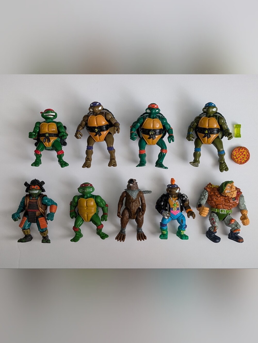 Vintage Playmates Teenage Mutant Ninja Turtles Action Figure Lot 9 Figures & Acc